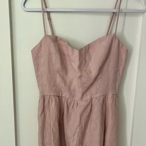 Reformation Linen Dress rose pink Sz 2